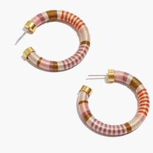 Madewell Thread-Wrapped Medium Chunky Hoop Earrings